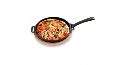 Okrągła żeliwna patelnia do serwowania Witt Pizza