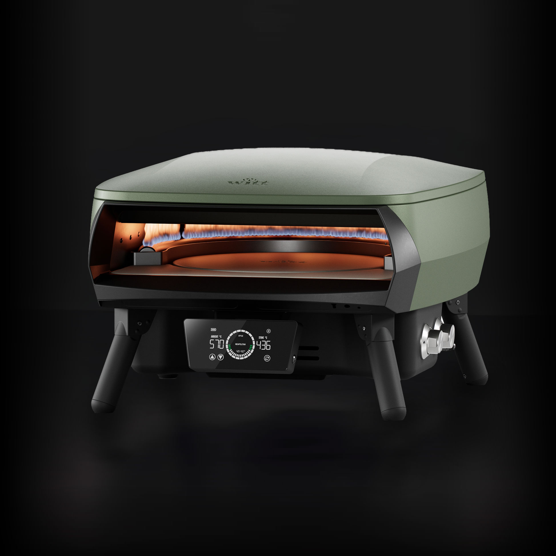 WITT PIEC DO PIZZY ETNA ROTANTE CONTROL 13&rdquo;, ZIELONY