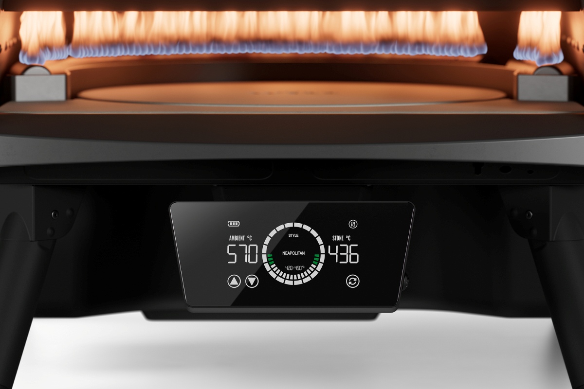 Widok na panel sterowania z wyborem temperatury pieca Witt Etna Rotante Control