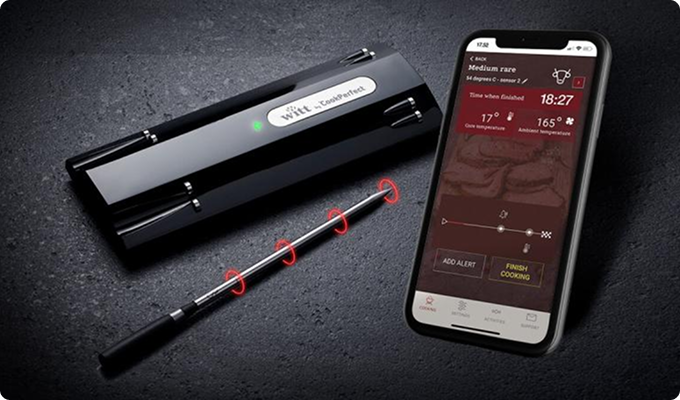Termometr CookPerfect i ekran aplikacji